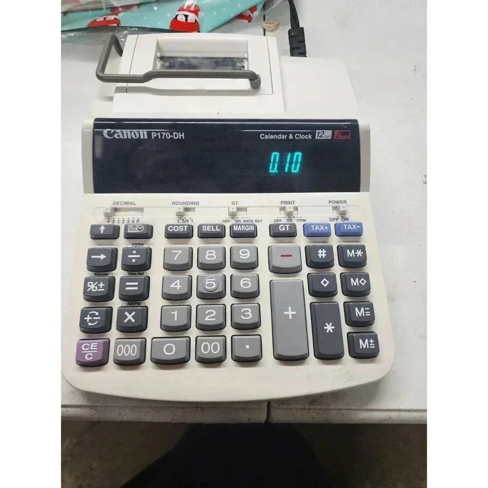 Canon P170-DH Desktop Electronic Printer 12 Digit Calculator Clock & Calendar